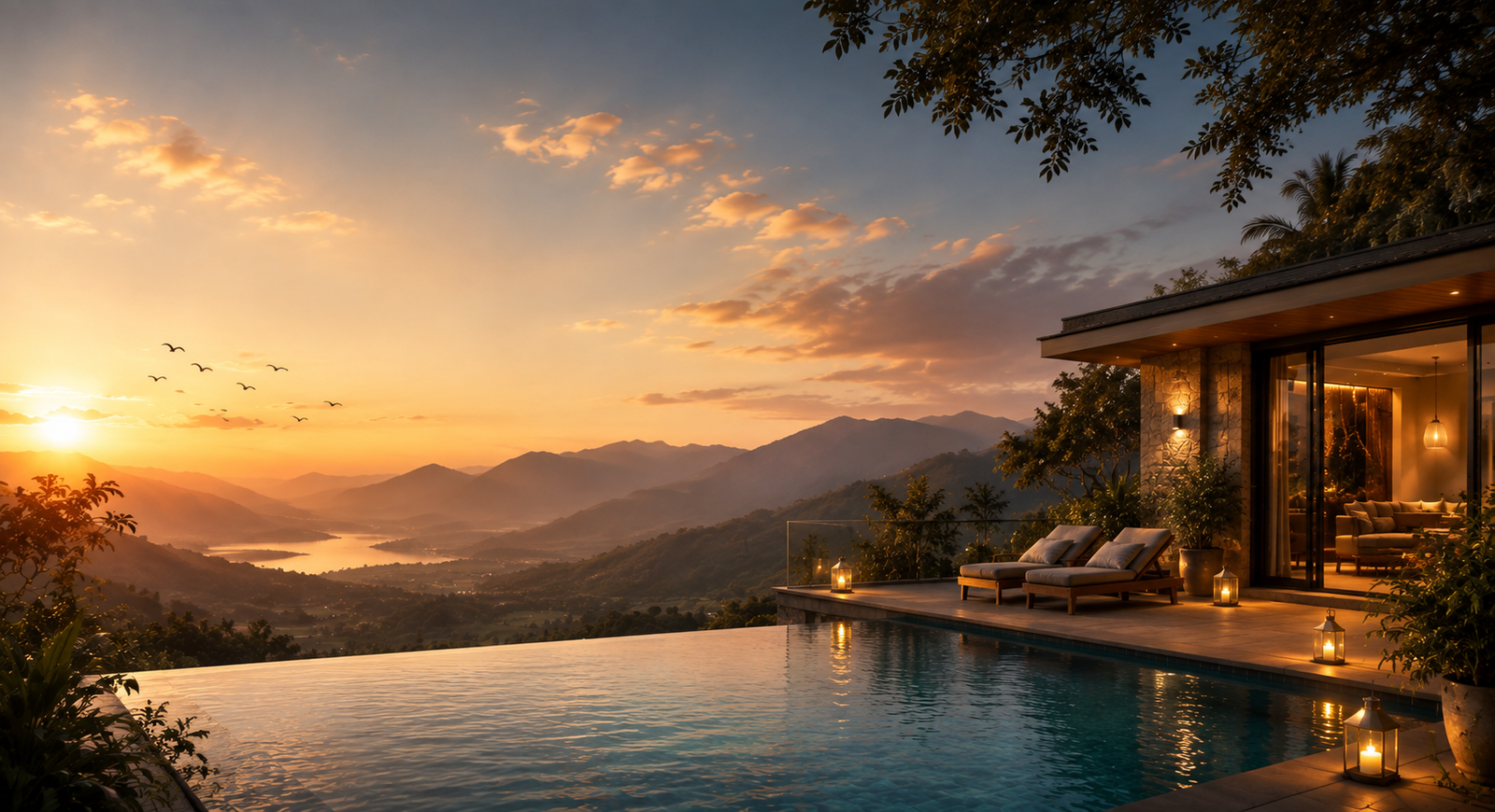 Luxury villa background